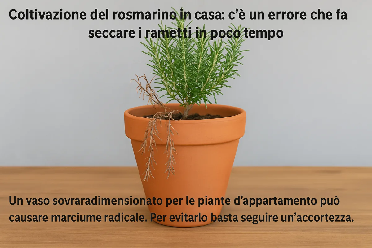 Vaso troppo grande per il rosmarino: il problema nascosto che secca i rami